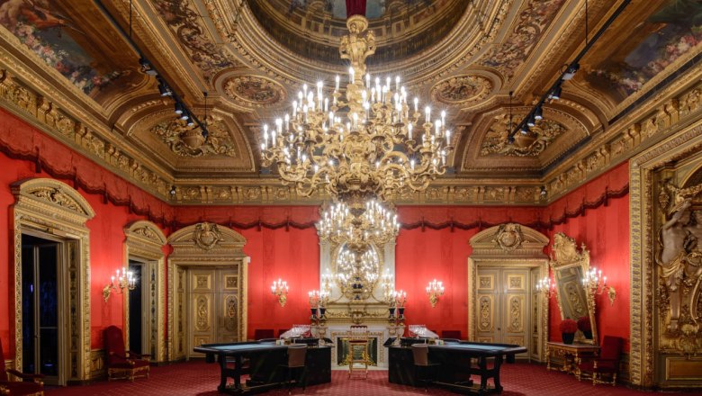 Das Glücksspiel in Baden-Baden hat Tradition: Roter Saal im Casino

, © Torben Beeg